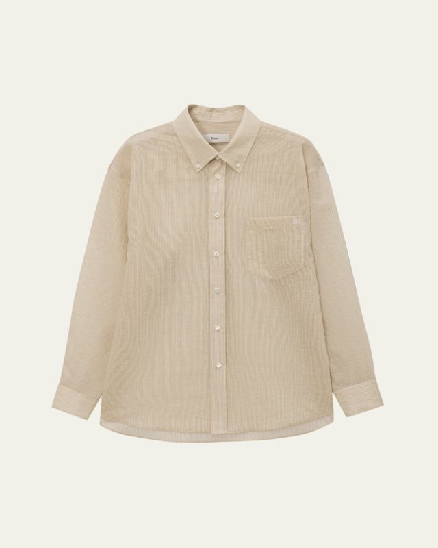 Sheer Button-Front Shirt